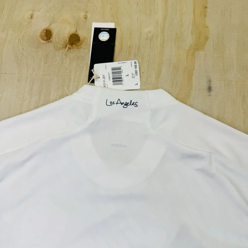 NEW LA Galaxy Adidas 24/25 Home Soccer Jersey White Mens Sz LG Slim Fit HZ6220
